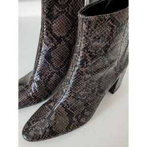 Zara Animal Print Snakeskin Platform Zippered‎ Boots